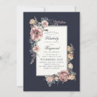 Earthy Dusty Rose and Navy Blue Floral Wedding