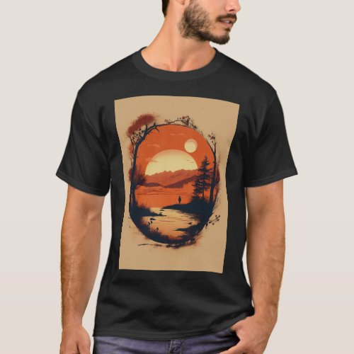 Earthy Echoes Vector Anthropomorphic Odyssey T_Shirt