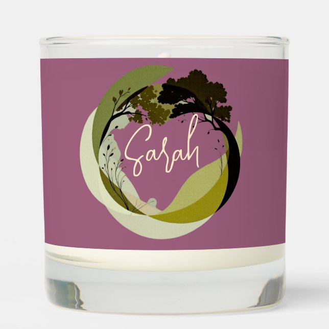 Earthy elegance bridesmaid gift scented candle (Front)