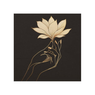 Earthy Elegance: Hand Holding White Magnolia Art