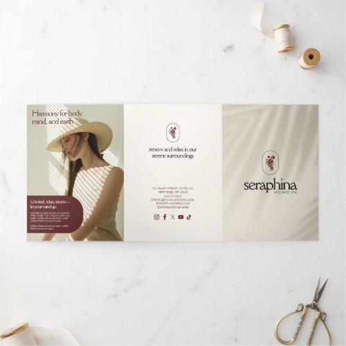 Earthy Elegance Logo Beauty Spa Ivory Brochure