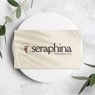 Earthy Elegance Logo Beauty, Wellness, Spa Ivory Business Card
