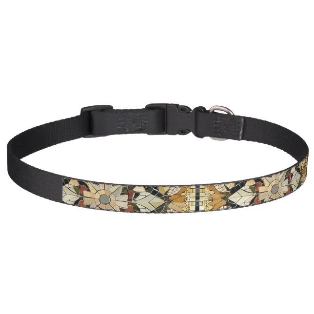 Earthy Elegance Mosaic  Pet Collar (Front)