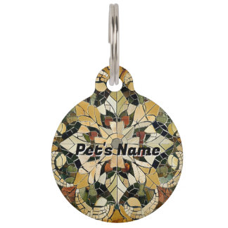 Earthy Elegance Mosaic Pet ID Tag