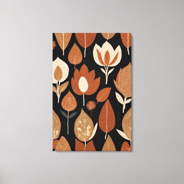 Earthy Elegance: Terracotta & Beige Art Canvas Print (Front)