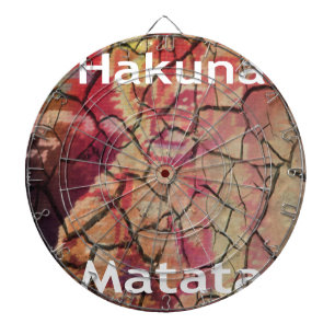 Earthy Elegant Lion: Hakuna Matata Textured Design Dartboard With Darts