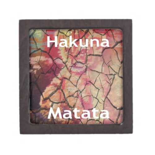 Earthy Elegant Lion Hakuna Matata Textured Design Keepsake Box