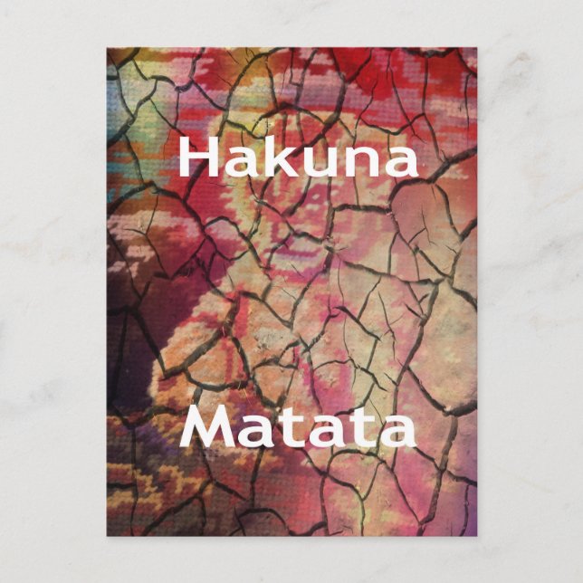 Earthy Elegant Lion: Hakuna Matata Textured Design Postcard (Front)