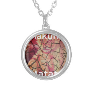 Earthy Elegant Lion: Hakuna Matata Textured Design Silver Plated Necklace
