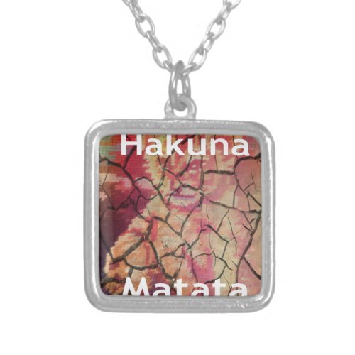 Earthy Elegant Lion Hakuna Matata Textured Design Silver Plated Necklace