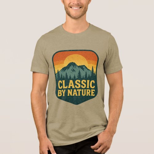 Earthy Escape – Pine Trees &amp; Sunset Adventure Tri-Blend Shirt