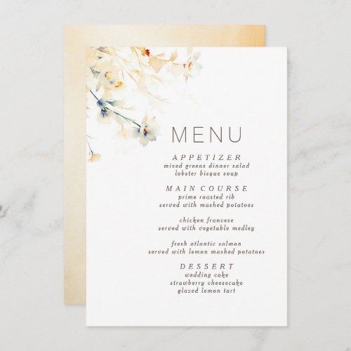 Earthy Fall Shades Elegant Minimalist Menu