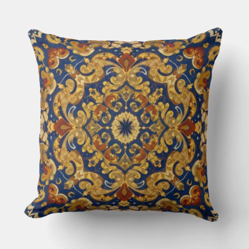 Earthy Floral Bliss Throw Pillow