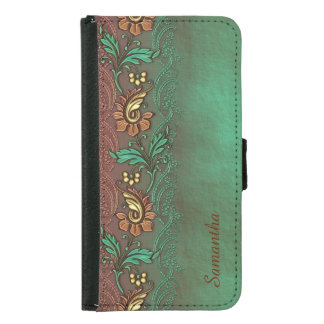 Earthy Floral Custom Samsung S5 Wallet Case