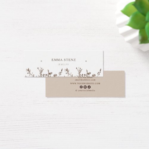 Earthy Floral â Earring Hoops Studs Display Card  