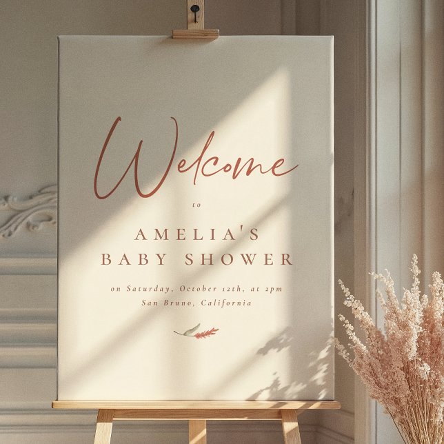 Earthy Floral Fall Baby Shower Welcome Sign (Creator Uploaded)
