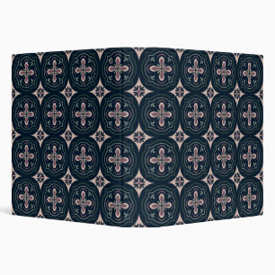 Earthy Floral Geometric Tiles 3 Ring Binder