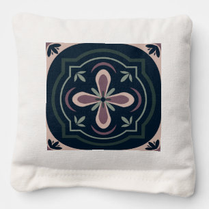 Earthy Floral Geometric Tiles Cornhole Bags