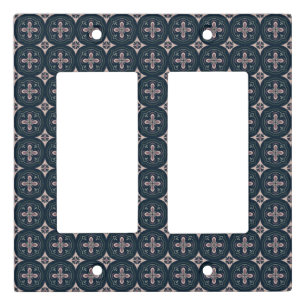 Earthy Floral Geometric Tiles Light Switch Cover