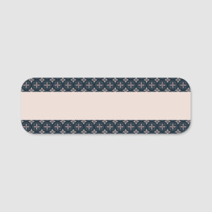 Earthy Floral Geometric Tiles Name Tag