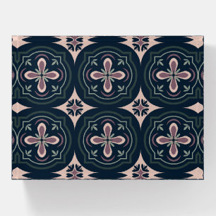 Earthy Floral Geometric Tiles Paperweight