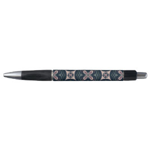 Earthy Floral Geometric Tiles Pen