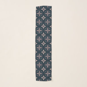 Earthy Floral Geometric Tiles Scarf