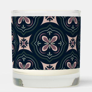 Earthy Floral Geometric Tiles Scented Candle