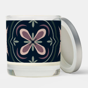 Earthy Floral Geometric Tiles Scented Candle