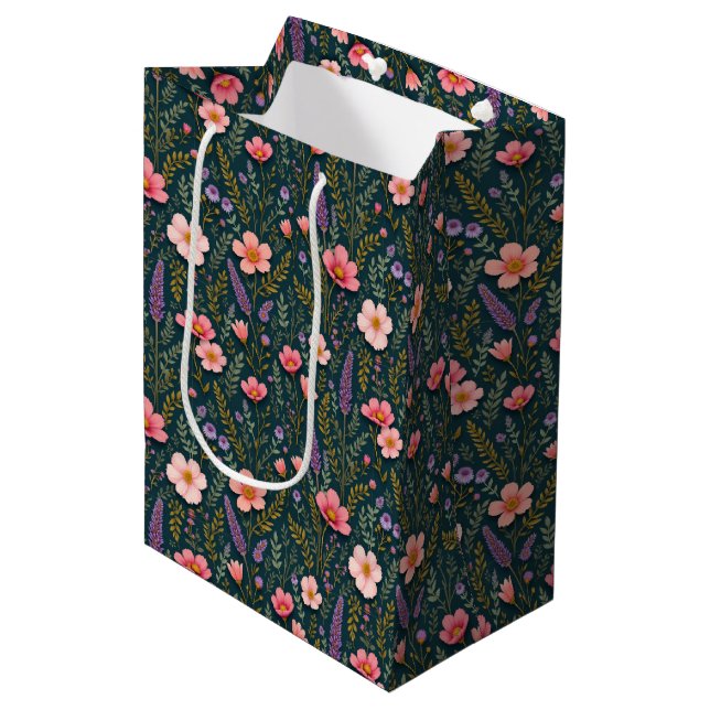 Earthy Floral Gift Bag (Front Angled)