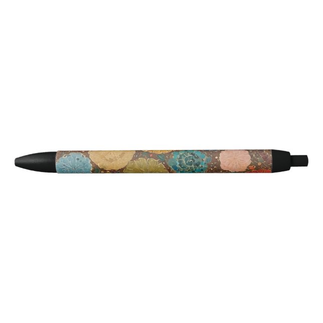 Earthy Floral Mosaic Pattern Pen (Front)