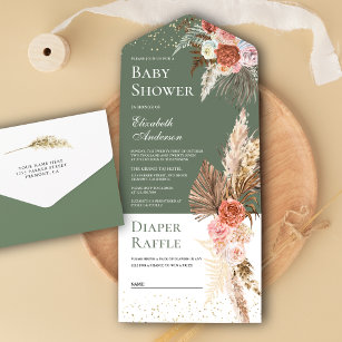 Oh Boy Green Baby Shower Invitation, Eucalyptus and Greenery Baby Shower  Invite Template, Baby Shower Instant Download [id:4397601,4397781]