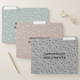 Earthy Floral Swirls File Folders