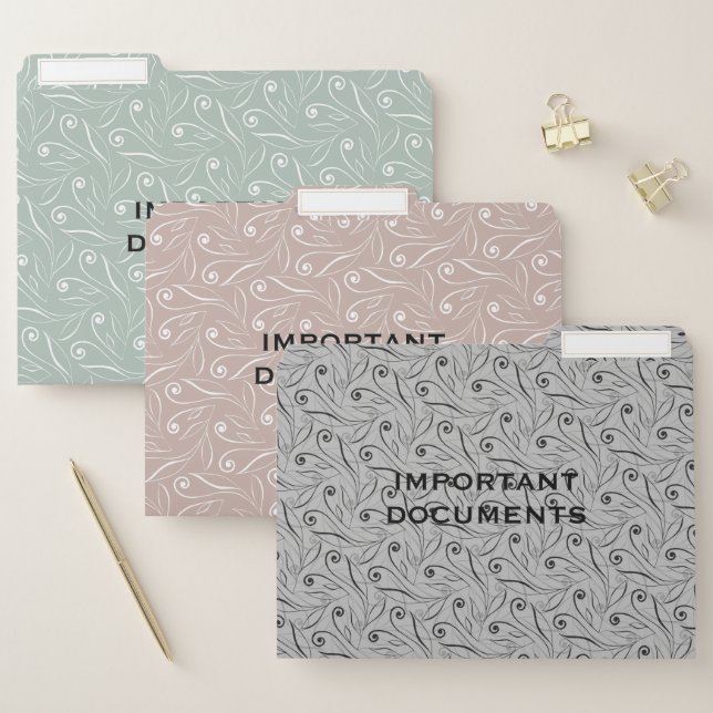 Earthy Floral Swirls File Folders (Set)