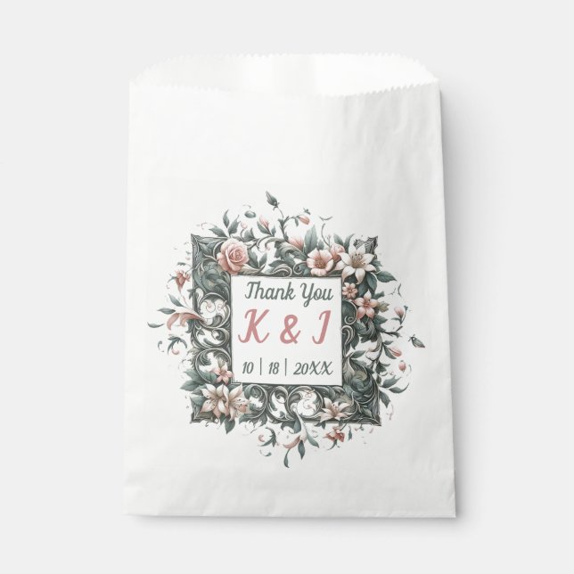Earthy Floral Vine Favor Bag (Front)
