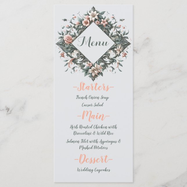 Earthy Floral Vine Menu (Front)