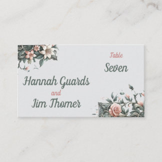 Earthy Floral Vine Place Card