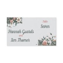 Earthy Floral Vine Place Card