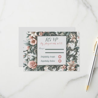 Earthy Floral Vine RSVP Response Card