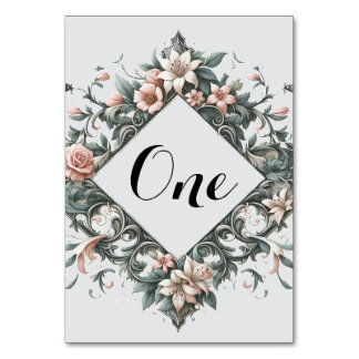 Earthy Floral Vine Table Number