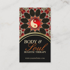 Earthy Flower New Age YinYang Business Card