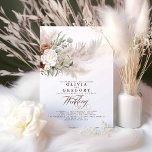 Earthy Flowers and Pampas Grass Bohemian Wedding Invitation<br><div class="desc">Pampas grass and brown white flowers botanical elegant wedding invitations</div>