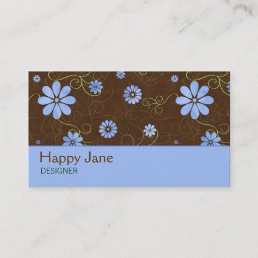 Customizable Earthy Flowers Business Card