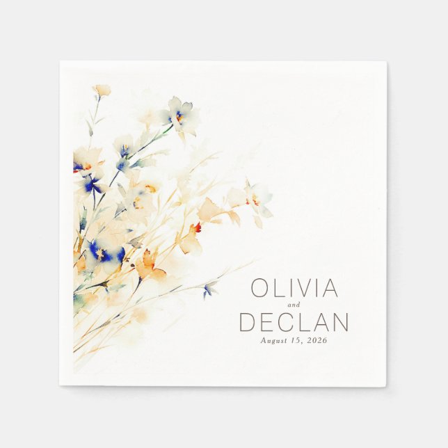 Earthy Flowers Fall Event Elegant Napkins (Front)