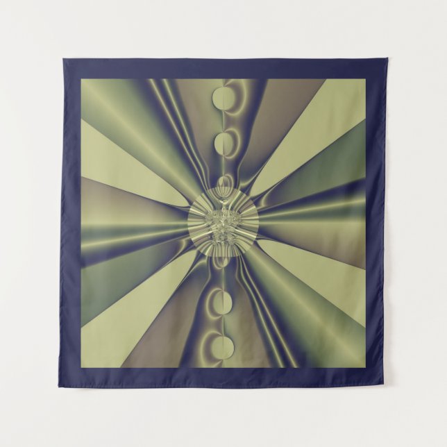 Earthy Geometric Abstract Modern Art Tapestry (Front)