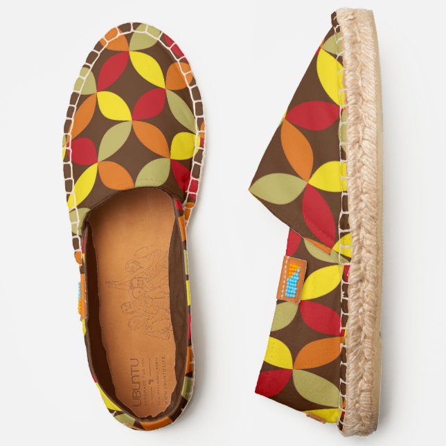 Earthy Geometric Abstract Pattern Espadrilles (Side)