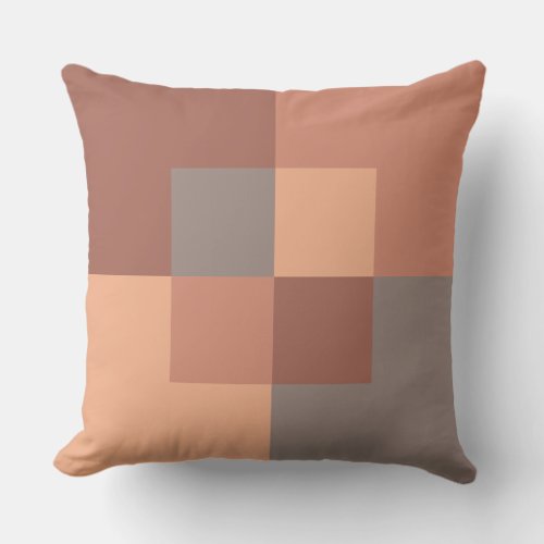 Earthy Geometric Sienna Terracotta Warm Brown Outdoor Pillow