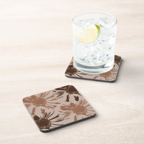 Earthy Gerbera Flowers Beverage Coaster