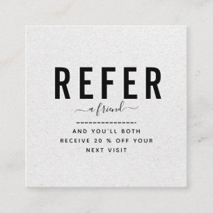 Earthy Gray Kraft Paper Modern Minimalist Add Logo Referral Card