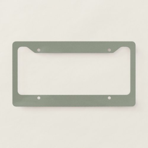 Earthy Green Solid Color Pairs Laurel Leaf License Plate Frame